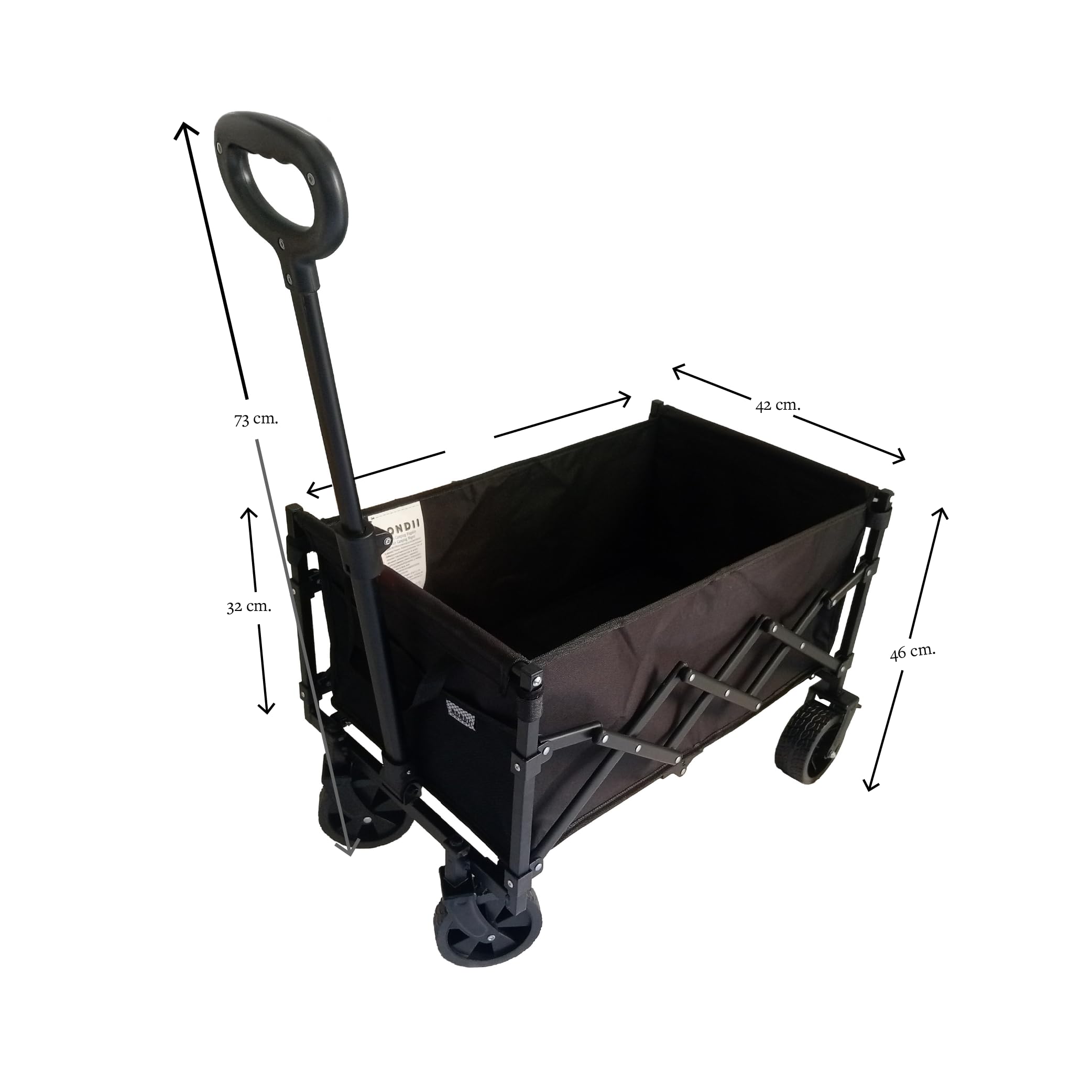 Carro Plegable de Carga con Ruedas y Freno – Camping, Jardín y Compras hasta 80 kg - Imagen 2