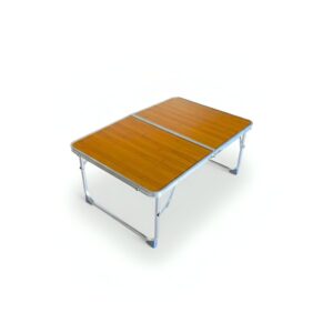 Mesa Plegable de Camping Portátil Tipo Madera con Asa