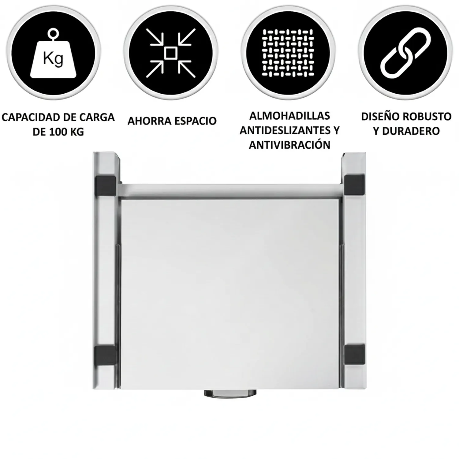 MONDII Kit Apilamiento Lavadora Secadora Universal, Bandeja Deslizante Reforzada, Soporte Antivibración 60 cm, Compatible con Todas las Marcas, Ahorra Espacio en Lavadero y Baño